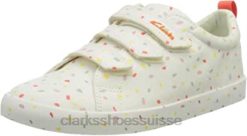 sneaker k à imprimé renard en toile blanche clarks pour fille enfants N6R8B419 Clarks toile blanc cassé
