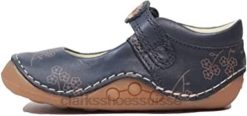 ti ny flora enfant en bas âge marine combi cuir filles pré marcheur chaussures f largeur marine combi clarks enfants N6R8B158 Clarks combi marine largeur f