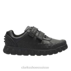Tyrex Ride Inf H Fit Clarks en cuir noir unisexe N6R8B4804 Clarks Cuir noir