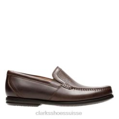 un gala gratuit cuir marron clarks Hommes N6R8B4445 Clarks cuir marron