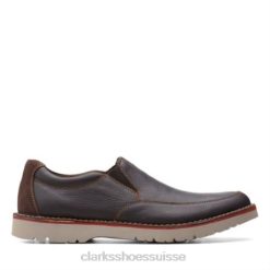 vargo step clarks cuir marron Hommes N6R8B4389 Clarks cuir marron
